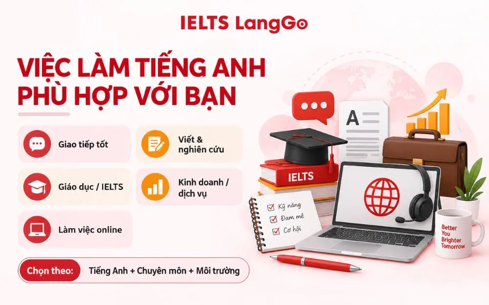 Gợi ý chọn việc làm tiếng Anh theo thế mạnh, chuyên môn và môi trường mong muốn.
