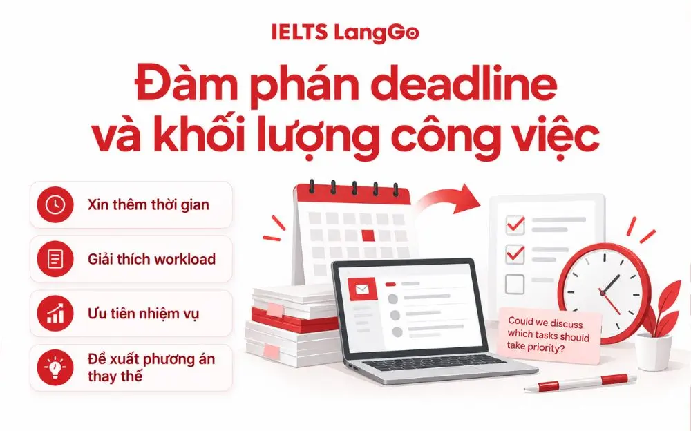 Mẫu câu tiếng Anh giúp thương lượng deadline và khối lượng công việc hiệu quả.