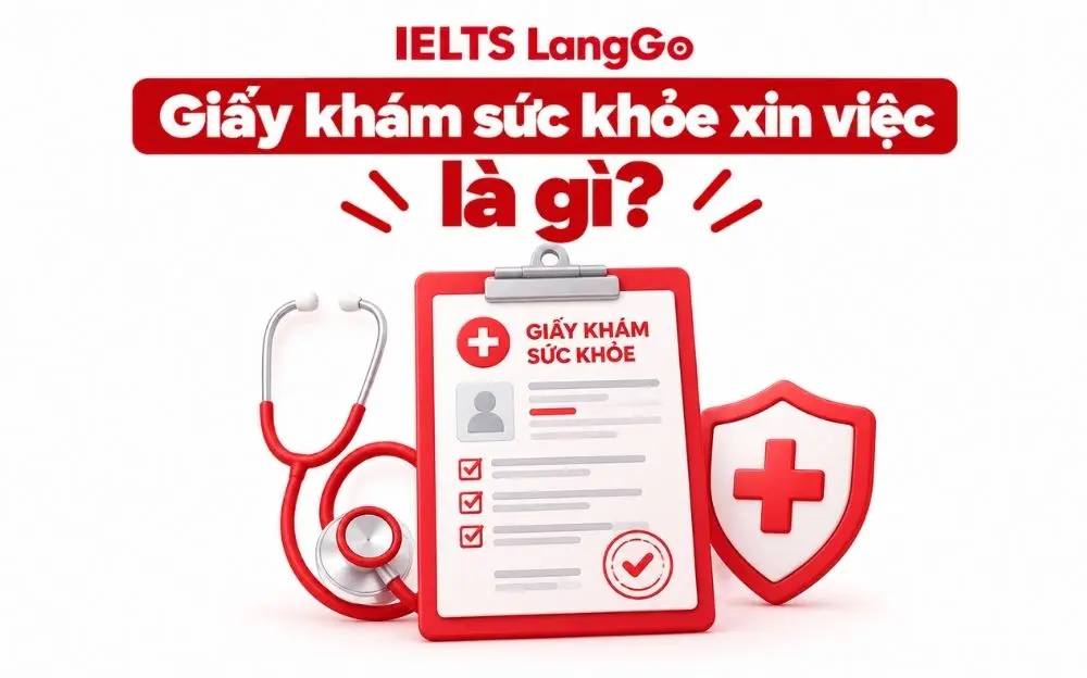 Giấy khám sức khỏe xin việc xác nhận tình trạng sức khỏe của ứng viên.