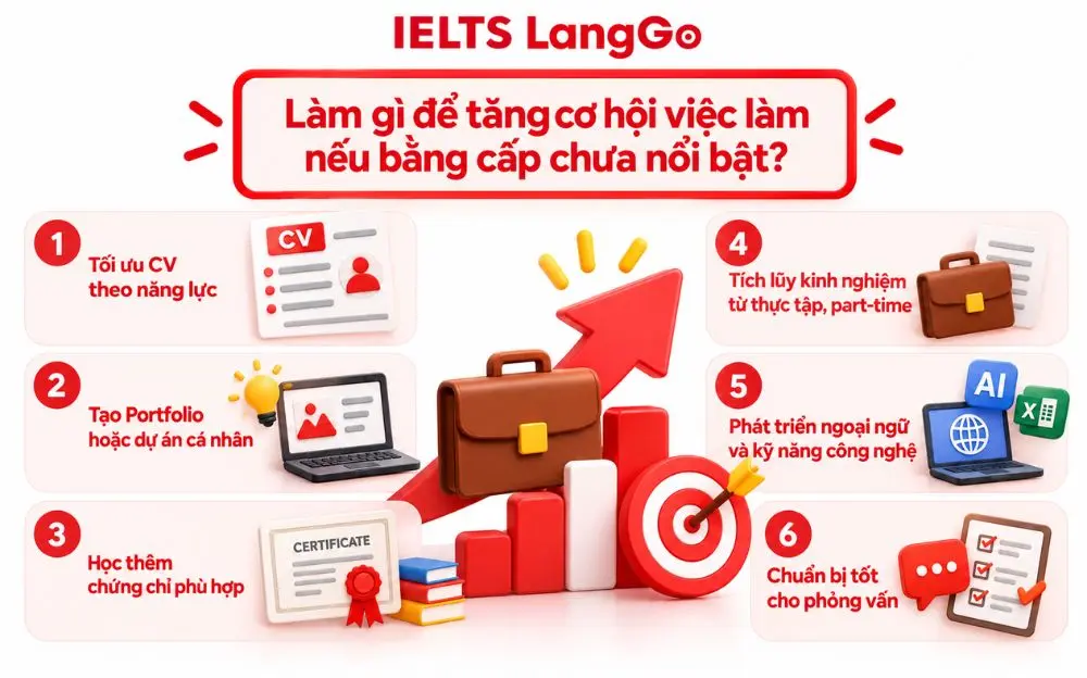 Sáu cách tăng cơ hội việc làm khi bằng cấp chưa nổi bật.