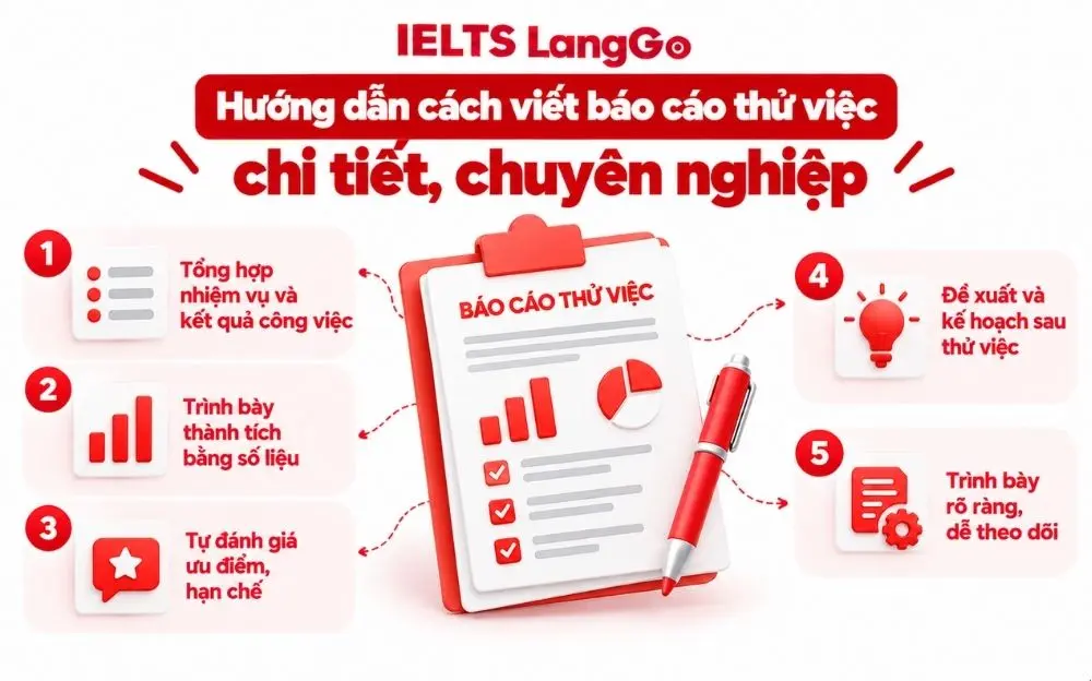 5 bước viết báo cáo thử việc chuyên nghiệp, rõ ràng và thuyết phục.