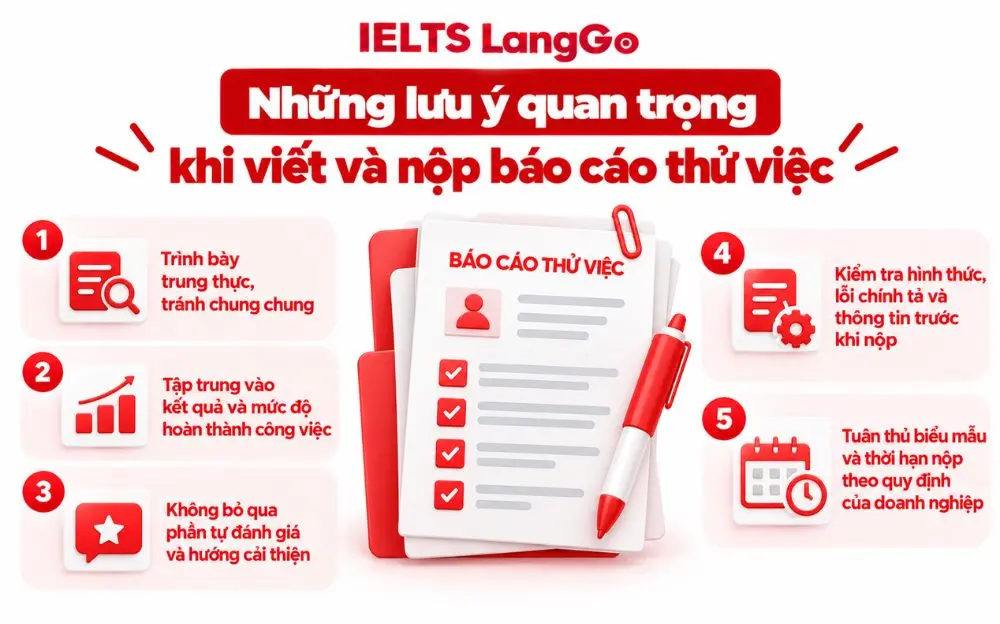 5 lưu ý quan trọng giúp viết và nộp báo cáo thử việc chuyên nghiệp.