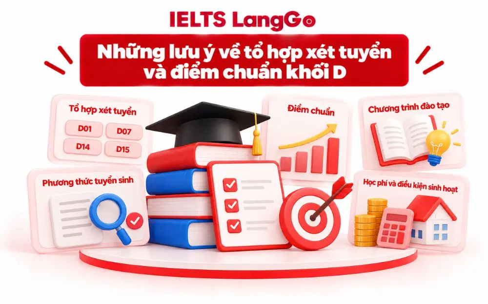 Những lưu ý quan trọng về tổ hợp xét tuyển và điểm chuẩn khối D.