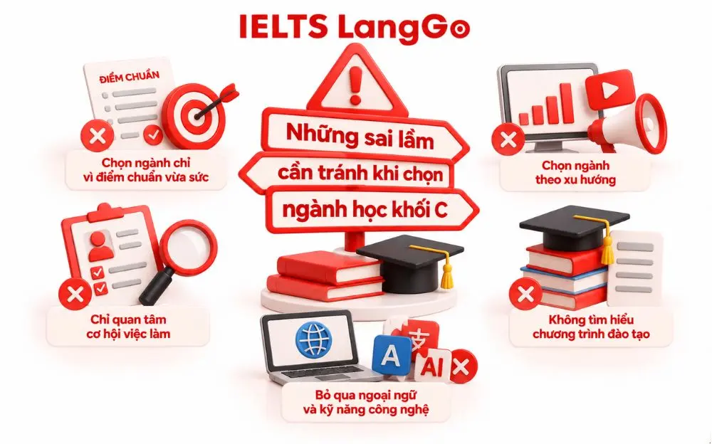 Năm sai lầm phổ biến cần tránh khi lựa chọn ngành học khối C.
