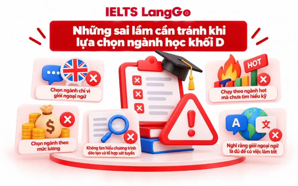 Những sai lầm phổ biến học sinh cần tránh khi lựa chọn ngành học khối D.