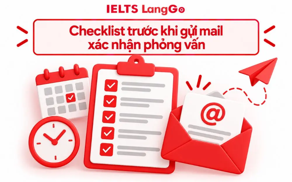 Checklist những thông tin cần kiểm tra trước khi gửi mail xác nhận phỏng vấn.