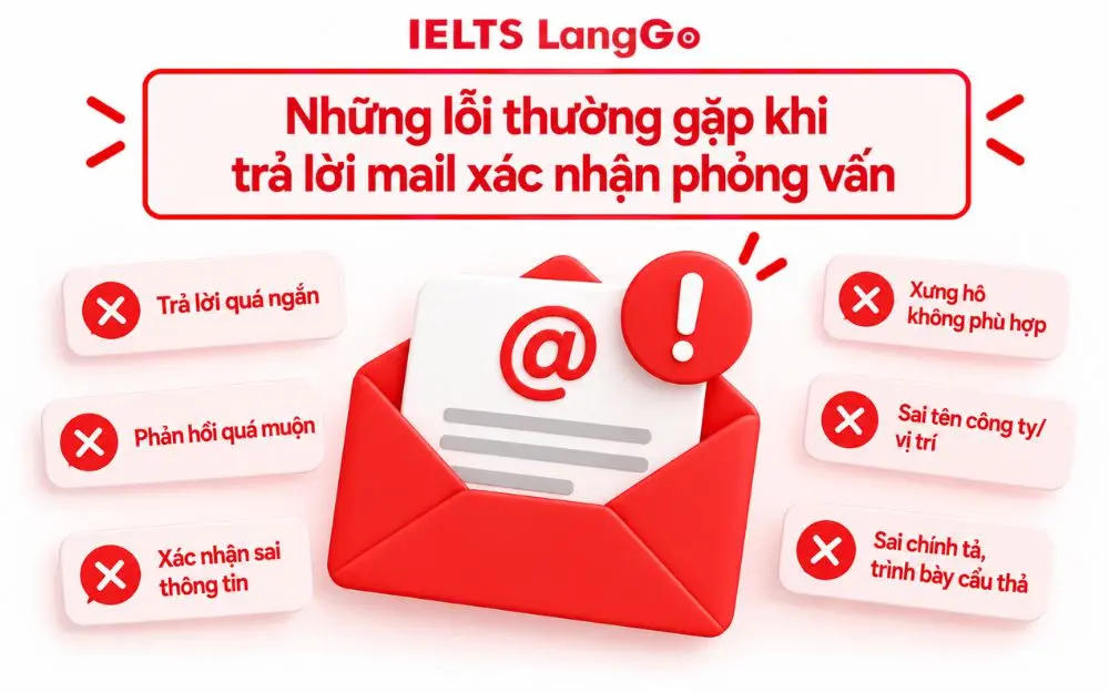 Những lỗi thường gặp khi trả lời mail xác nhận phỏng vấn cần tránh.