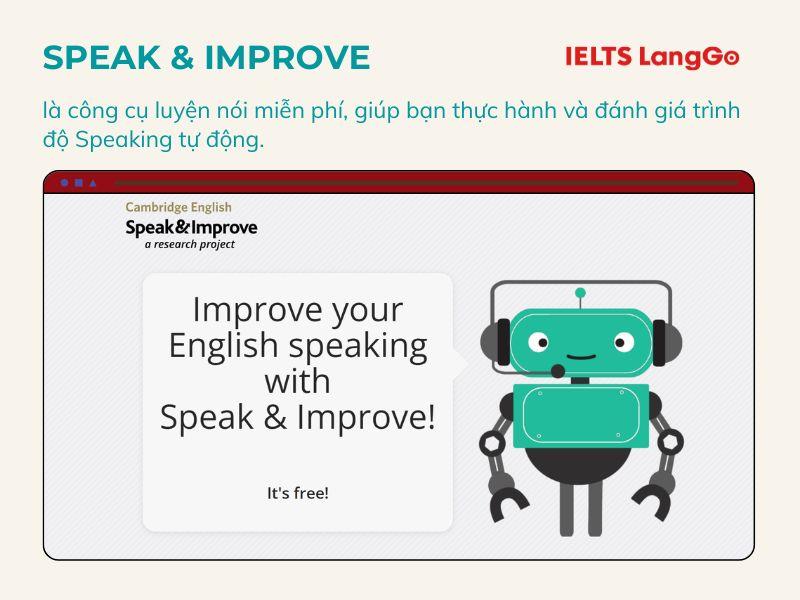 Speak & Improve - Công cụ luyện nói và đánh giá trình độ miễn phí