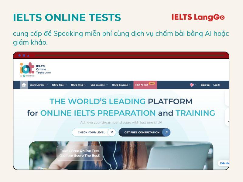 IELTS Online Tests - Đề Speaking và công cụ chấm điểm trực tuyến