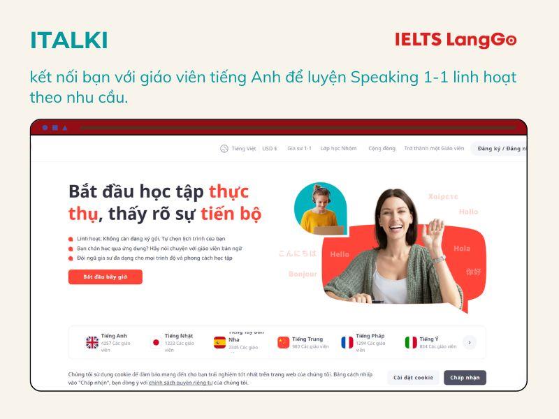 italki - Nền tảng tìm giáo viên tiếng Anh luyện Speaking 1-1
