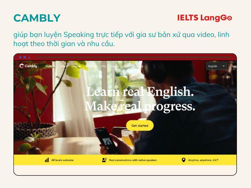 Cambly - Luyện Speaking trực tuyến cùng gia sư tiếng Anh bản xứ