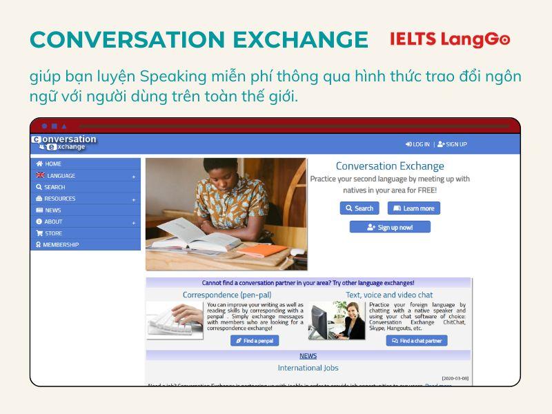 Conversation Exchange - nói chuyện trực tuyến với bạn nước ngoài